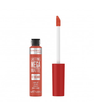 Рідка матова помада для губ Lasting Mega Matte Liquid Lip Colour Rimmel London (600) Coral Sass, 7.4 мл