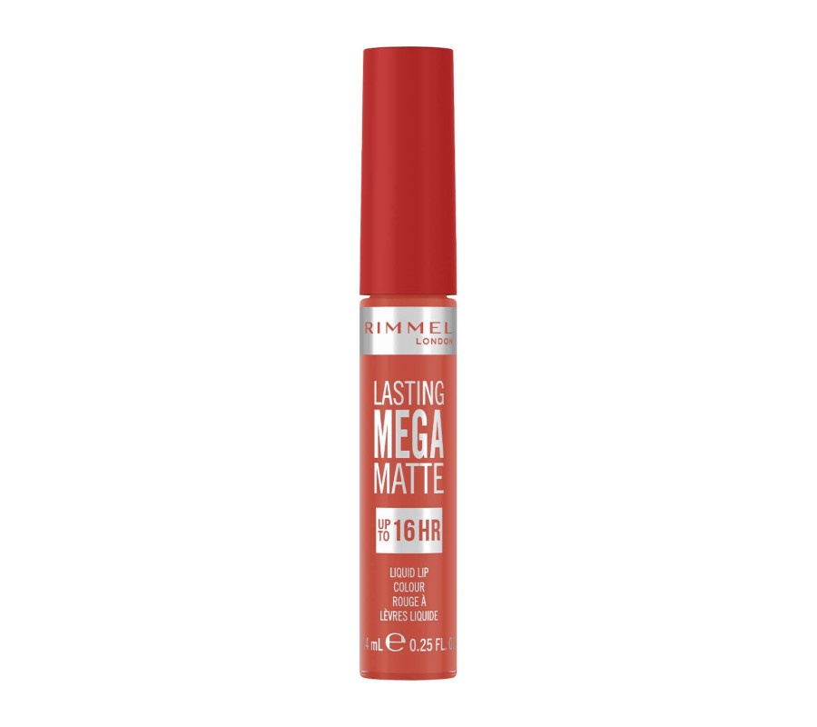 Жидкая матовая помада для губ Mega Matte Liquid Lip Colour Rimmel London (600) Coral Sass, 7.4 мл