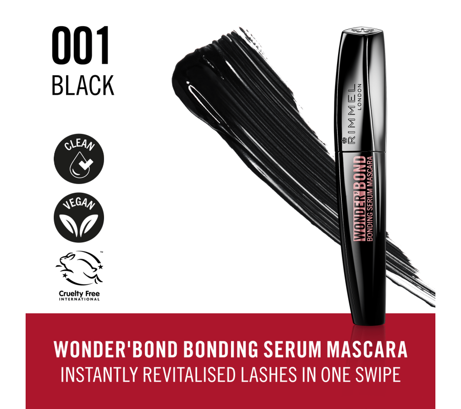 Туш для вій Wonder'Bond Bonding Serum Mascara Rimmel London 001 (Black), 11 мл