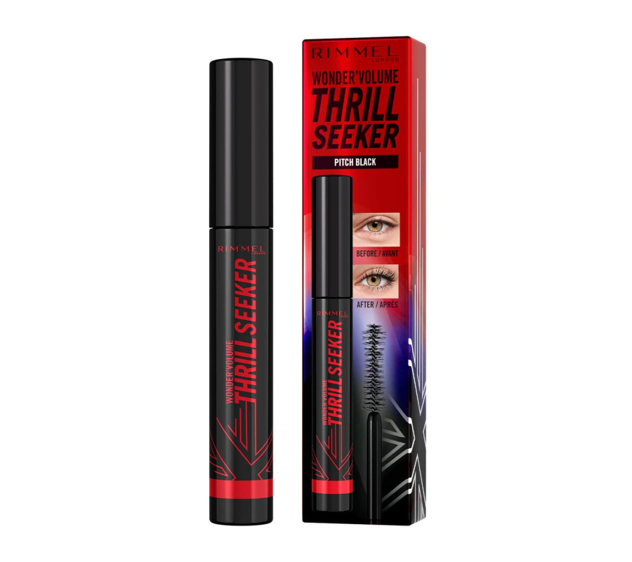 Туш для вій Wonder Volume Thrill Seeker Rimmel London (004) Pitch Black, 8 мл