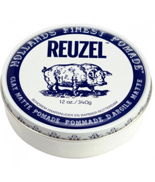 Помада для волосся, сильна фіксація Clay Matte Pomade Strong Hold Reuzel, 340 г