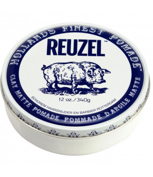 Помада для волосся, сильна фіксація Clay Matte Pomade Strong Hold Reuzel, 340 г
