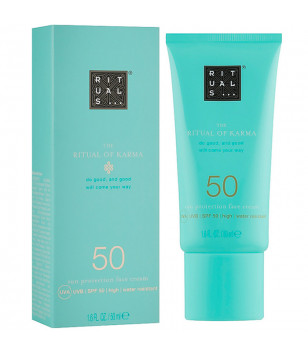 Солнцезащитный увлажняющий крем для лица The Ritual of Karma Sun Protection Face Cream SPF50 Rituals