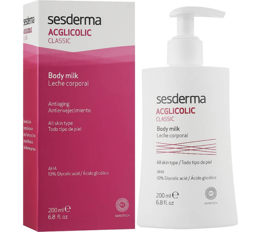 Зволожуюче молочко для тіла Acglicolic Body Milk Sesderma, 200 мл