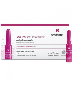 Ампули з гліколевою кислотою проти старіння Acglicolic Classic Forte Anti-Aging Ampoules Sesderma, 10x1.5 мл
