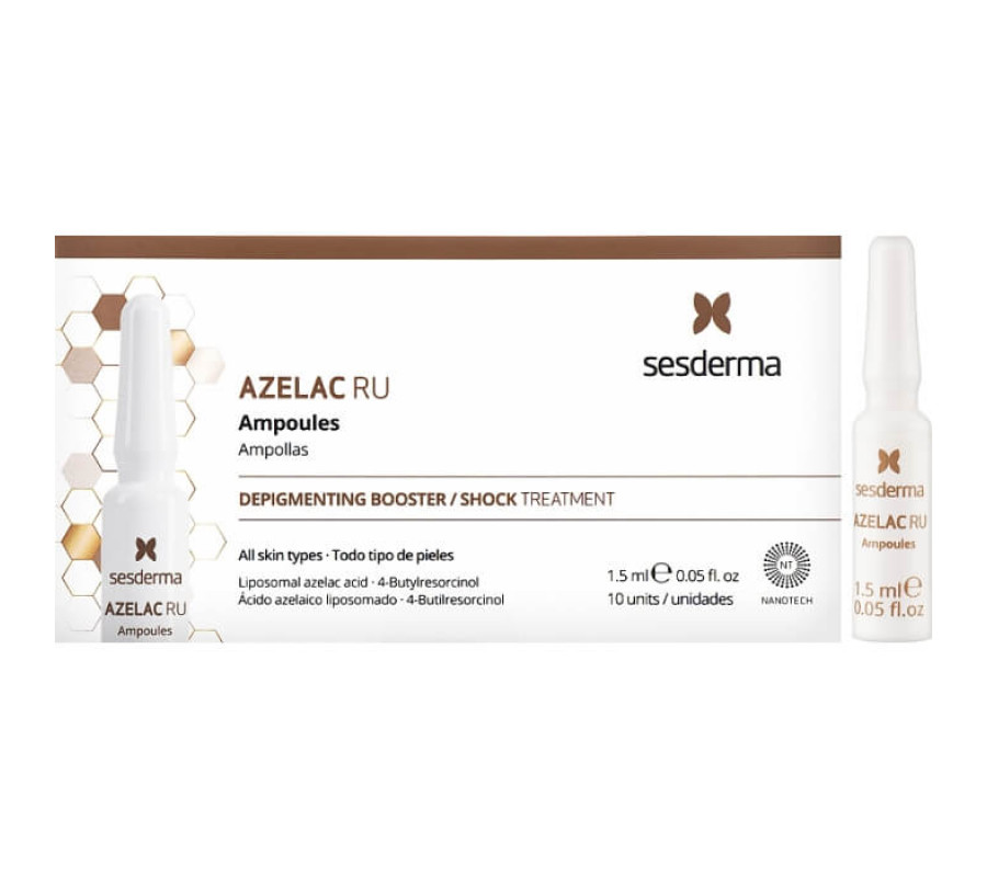 Інтенсивна депігментуюча сироватка з азелаіновою кислотою Azelac Ru Depigmenting Ampoules Sesderma, 10x1.5 мл