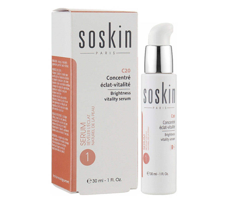 Гель для обличчя "Енергія й сяйво" з вітаміном С20 Soskin, 30 мл