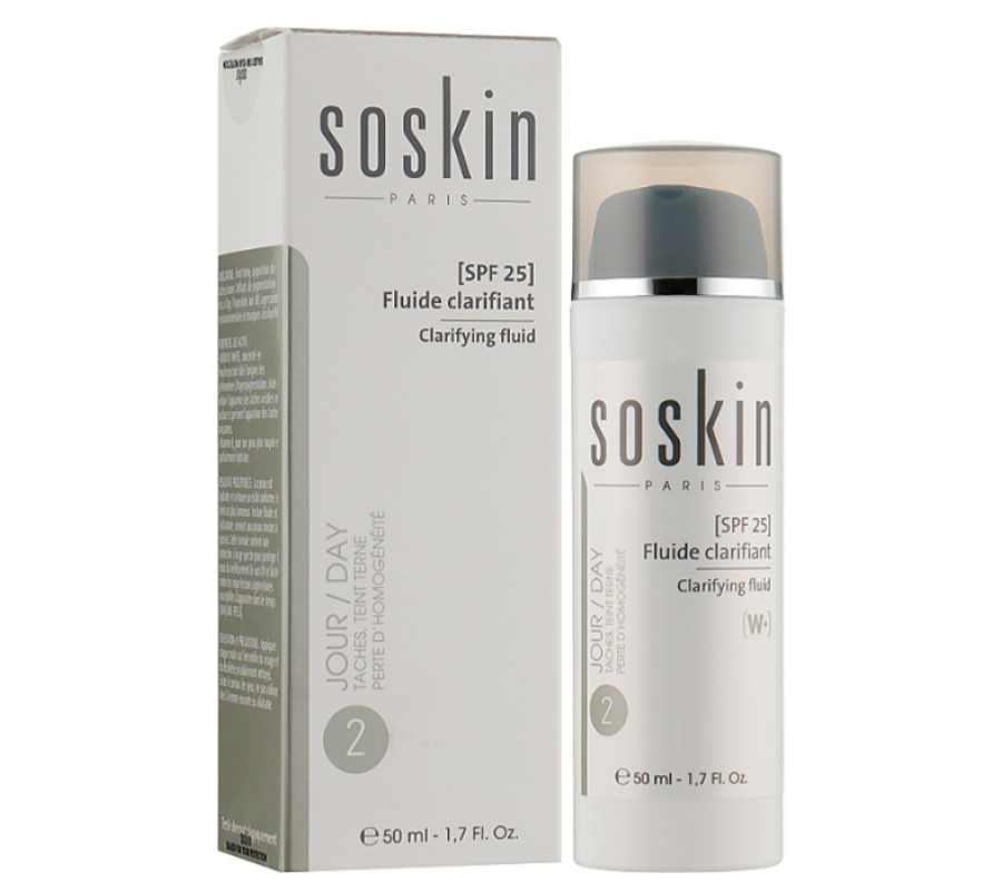 Освітлювальний флюїд для обличчя SPF 25 Soskin, 50 мл