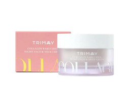 Нічний антивіковий крем для обличчя та шиї з бакчіолом Collagen Bakuchiol Night Face & Neck Cream Trimay, 50 м