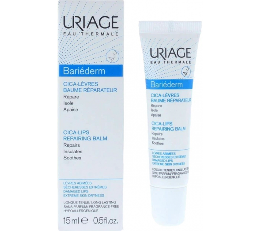Uriage Відновлювальний цика-бальзам для губ Bariederm Cica-Lips Repairing Balm 15 мл — купити в Україні