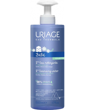 Uriage Очищувальна вода для дітей та немовлят, що не вимагає змивання Babies 1 Ere Eau, 500 мл