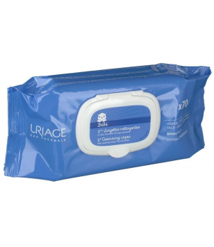 Uriage Очищающие салфетки с термальной водой, 70 шт. Baby 1st, 70 шт