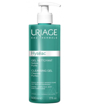 Uriage Очищающий гель для умывания Hyseac Anti-blemish Cleansing Gel (с дозатором), 500 мл
