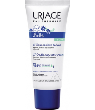 Uriage Регулюючий заспокійливий крем від молочних скоринок у немовлят та дітей Soin Croutes De Lait, 40 мл