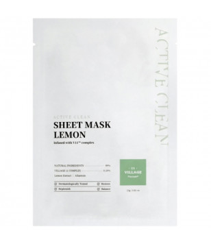 Тканинна маска для обличчя "Лимон" Active Clean Sheet Mask Lemon Village 11 Factory, 23 мл