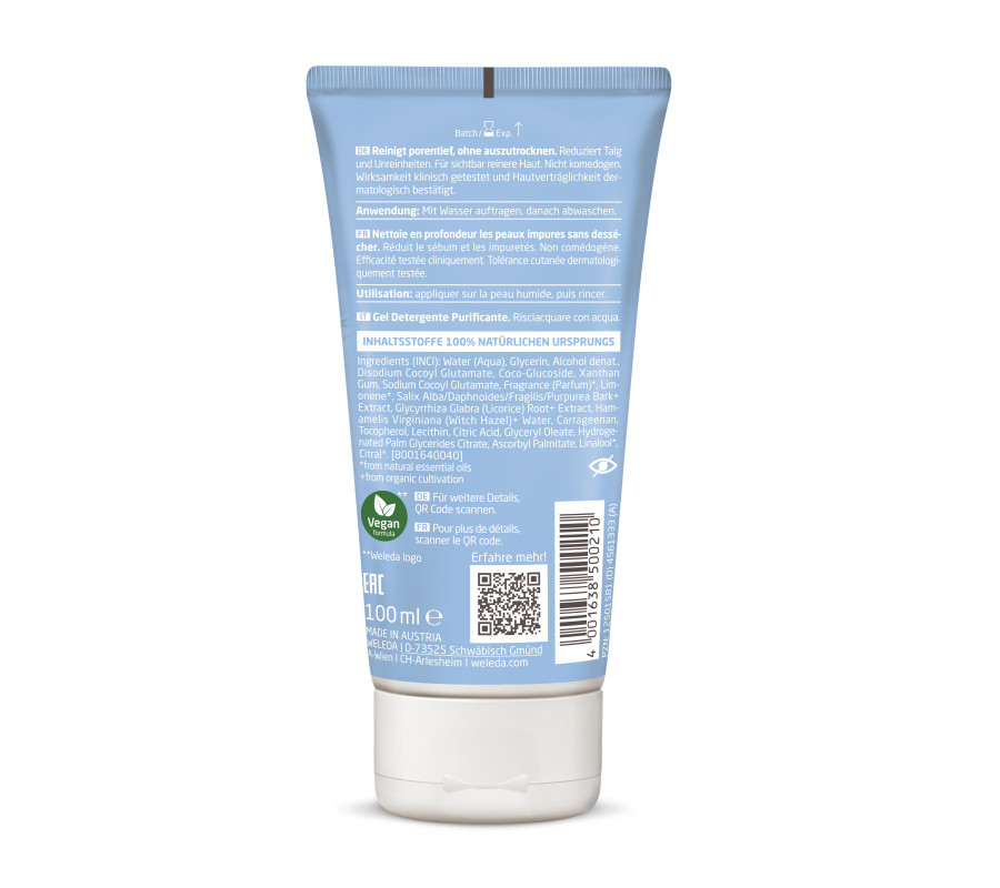 Weleda Purifying Gel Cleanser — гель для вмивання очищувальний для жирної, комбінованої та проблемної шкіри, 100 мл