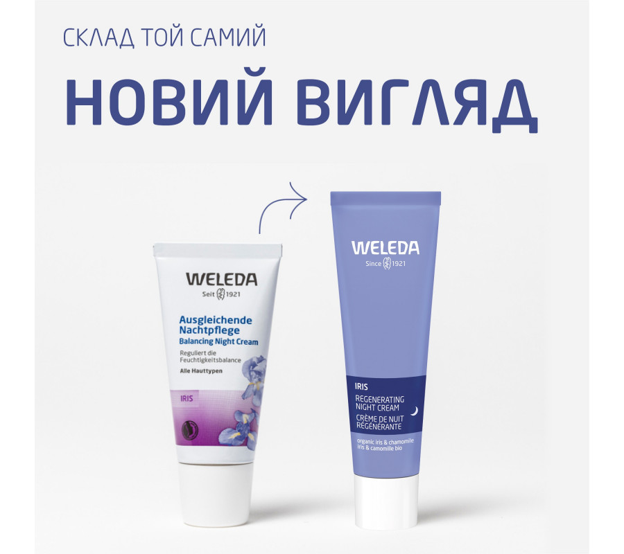 Weleda Iris Regenerating Night Cream — ночной восстанавливающий крем для лица с ирисом, 30 мл