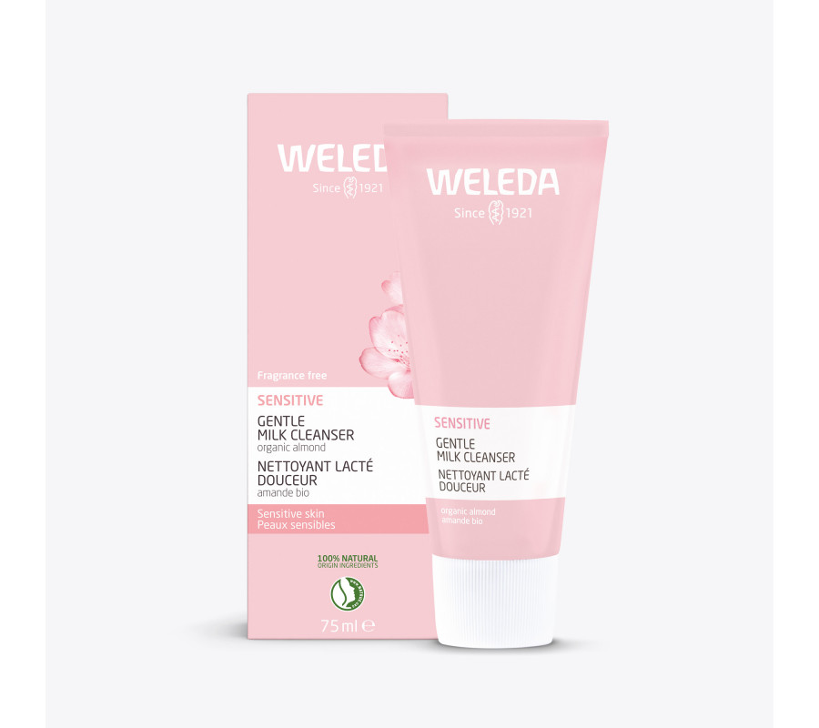 Weleda Sensitive — мигдальне зволожувальне очищувальне молочко для чутливої шкіри обличчя