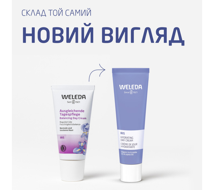 Weleda Iris Hydrating Day Cream — денний зволожуючий крем для обличчя з ірисом, 30 мл