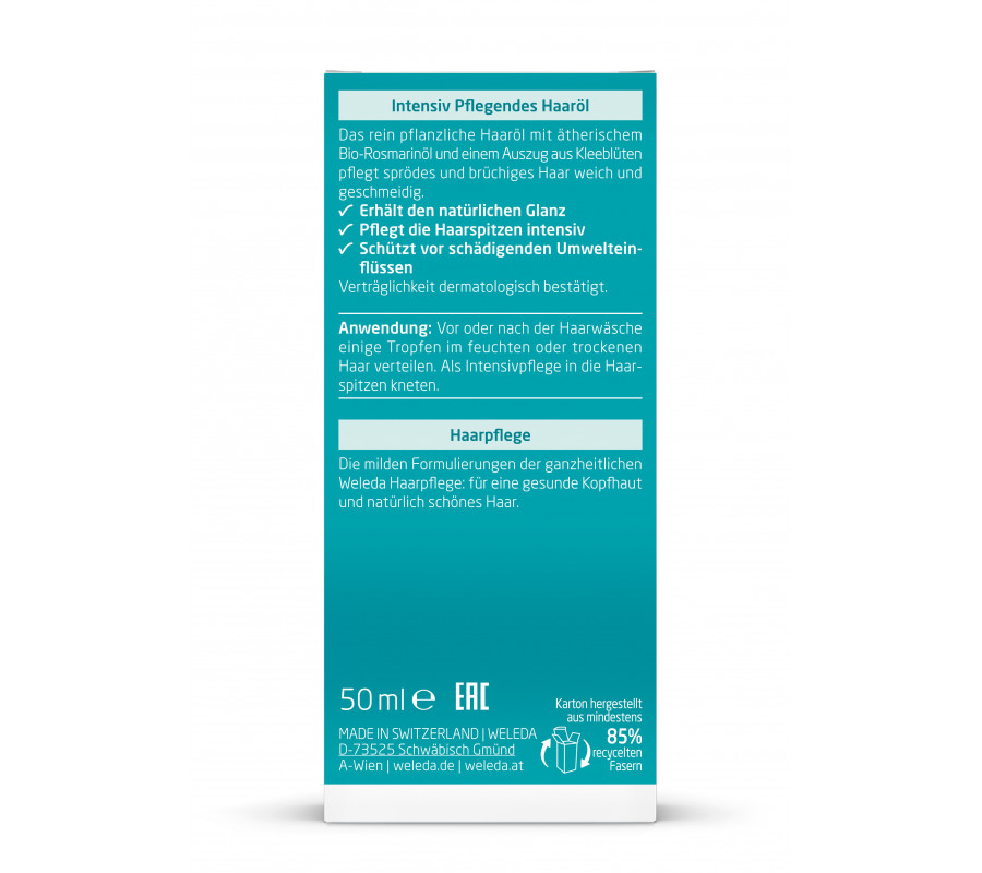 Weleda Rosemary Conditioning Hair Oil — живильна олія для сухого і ламкого волосся з розмарином, 50 мл