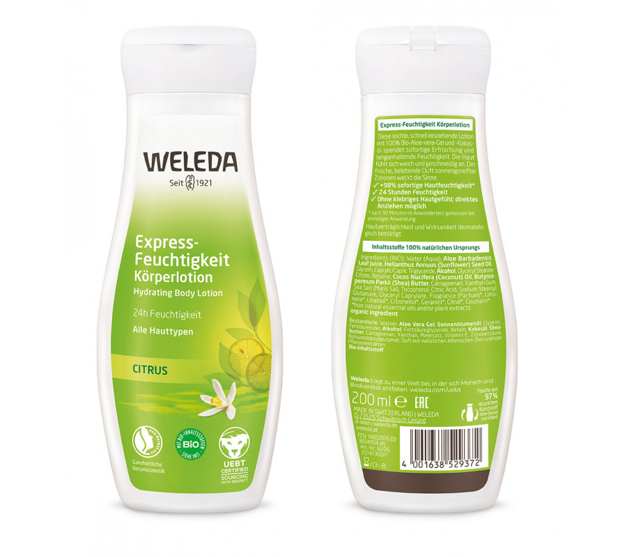 Weleda лосьйон для тіла легкий зволожувальний цитрусовий Citrus Hydrating Body Lotion 200 мл. — купити в Україні
