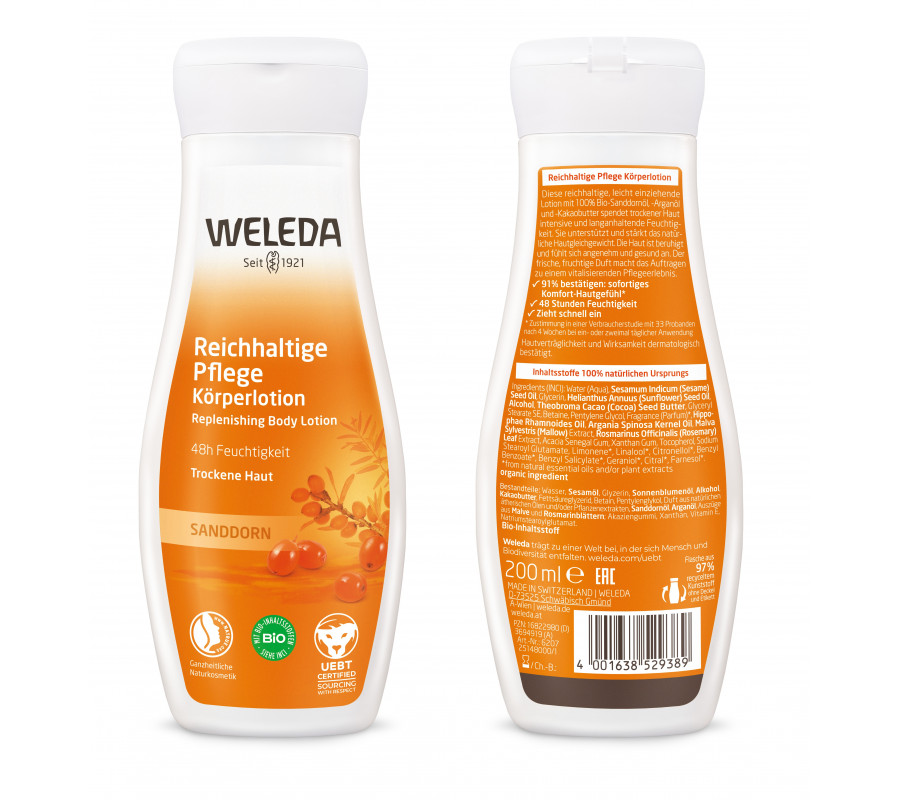 Weleda Sea Buckthorn Replenishing Body Lotion — лосьйон для тіла живильний з обліпихою, 200 мл