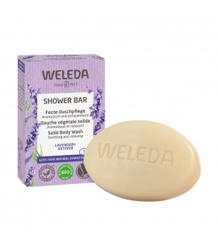 Weleda твердый арома-бар для душа Lavender & Vetiver Shower Bar Solid Body Wash, 75 гр