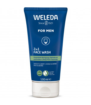 Weleda гель 2 в 1 для лица и бороды For Men 2in1 Face Wash, 100 мл