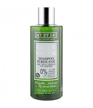 Шампунь очищувальний для жирного волосся з лупою green natural Alan Jey, 250 мл