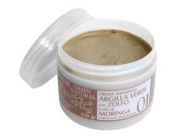 Крем–шампунь із зеленою глиною, біосерою та олією моринги green natural Alan Jey, 250 мл