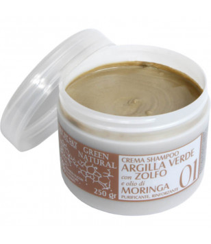 Крем–шампунь із зеленою глиною, біосерою та олією моринги green natural Alan Jey, 250 мл
