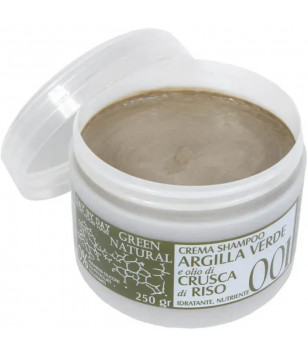 Крем-шампунь із зеленою глиною та олією з рисових висівок green natural Alan Jey, 250 мл
