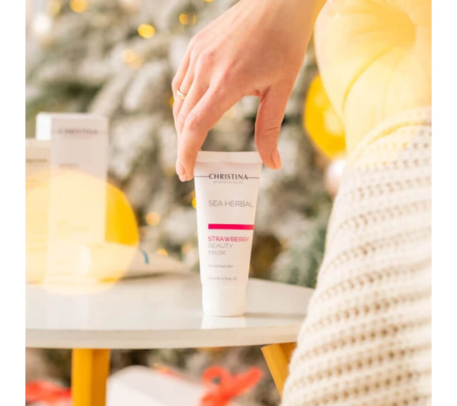 Клубничная маска красоты для нормальной кожи Sea Herbal Beauty Mask Strawberry Christina