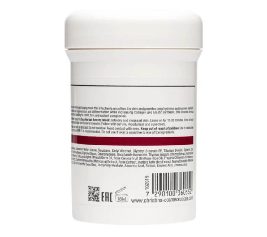 Полунична маска краси для нормальної шкіри Sea Herbal Beauty Mask Strawberry Christina