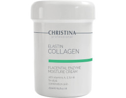 Плацентарный крем для жирной кожи Elastin Collagen With Vitamins A, E & HA Moisture Cream Christina