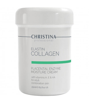 Плацентарный крем для жирной кожи Elastin Collagen With Vitamins A, E & HA Moisture Cream Christina
