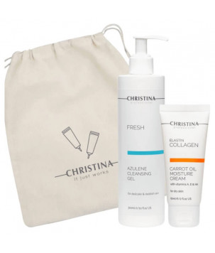 Подарунковий набір «Очищення та зволоження» для сухої шкіри Christina