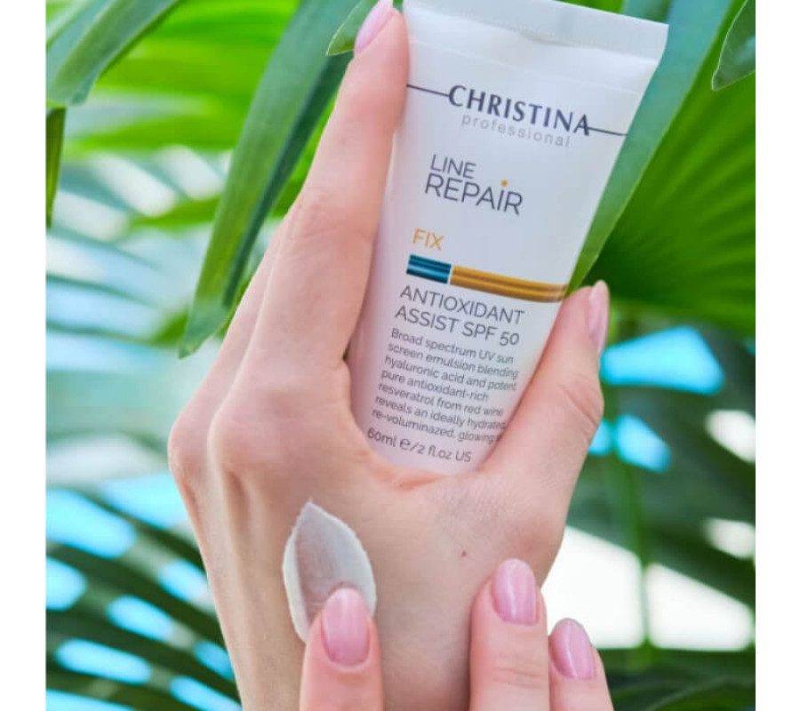 Антиоксидантный лосьон с SPF 50 для лица Line Repair Fix Antioxidant Assist SPF 50 Christina