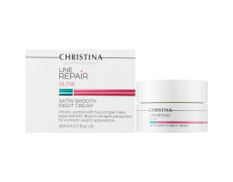 Нічний крем для обличчя "Гладкість сатину" Line Repair Glow Satin Smooth Night Cream Christina