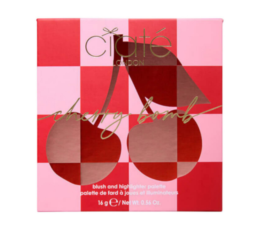 Палітра рум’ян та хайлайтерів Cherry Bomb Blush and Highlighter Palette CIATÉ LONDON, 16 г