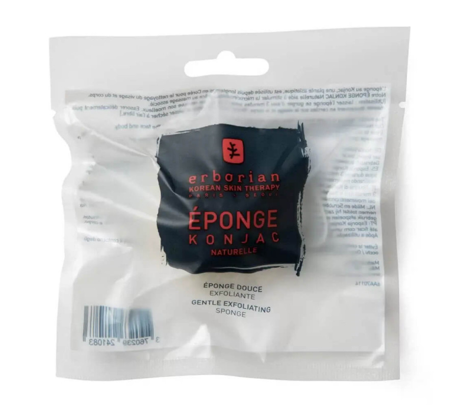 Деликатный спонжик-эксфолиант для лица и тела Accessories Konjac Sponge Erborian, 1шт