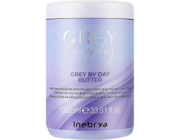 Тонирующая маска для натуральных, седых и блондированных волос Grey By Day Butter Inebrya, 1000  мл