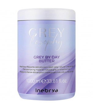 Тонирующая маска для натуральных, седых и блондированных волос Grey By Day Butter Inebrya, 1000  мл