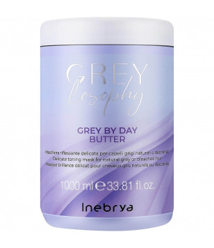 Тонуюча маска для натурального, сивого та блондованого волосся Grey By Day Butter Inebrya , 1000  мл