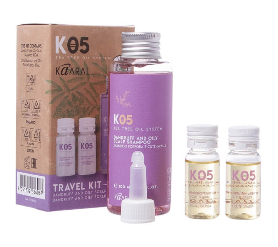 Дорожній набір K05 Dundruff and Oily Scalp Kaaral, 100 мл/20 мл