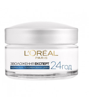 Денний зволожуючий крем-догляд для нормальної та комбінованої шкіри "Зволоження Експерт" L'Oréal Paris, 50 мл