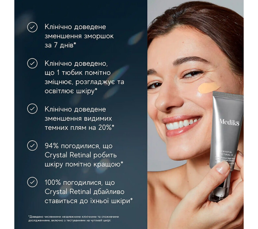 Нічна крем-сироватка з ретиналем 0.1% Crystal Retinal 10 Medik8, 30 мл