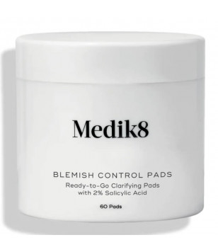 Безспиртові подушечки з 2% саліциловою кислотою для проблемної шкіри Blemish Control Pads Medik8, 60 шт