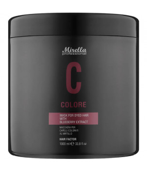 Маска для фарбованого волосся з екстрактом чорницi Mirella, 1000 мл