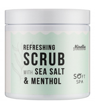 Освіжаючий скраб з морскою сіллю та ментолом Mirella, 500 мл